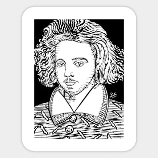 CHRISTOPHER MARLOWE ink portrait Sticker